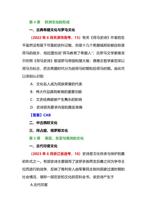 2022—23年统编新教材全国各地高考历史真题分单元汇集之选必3.docx