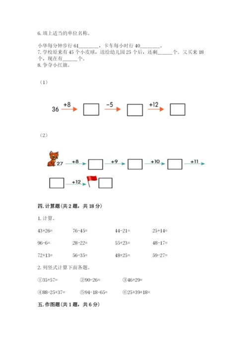 小学数学二年级上册期中测试卷带答案下载.docx