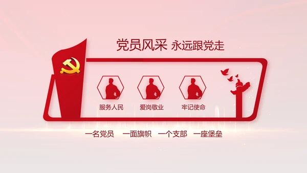 红色年终党支部述职报告学习教育PPT
