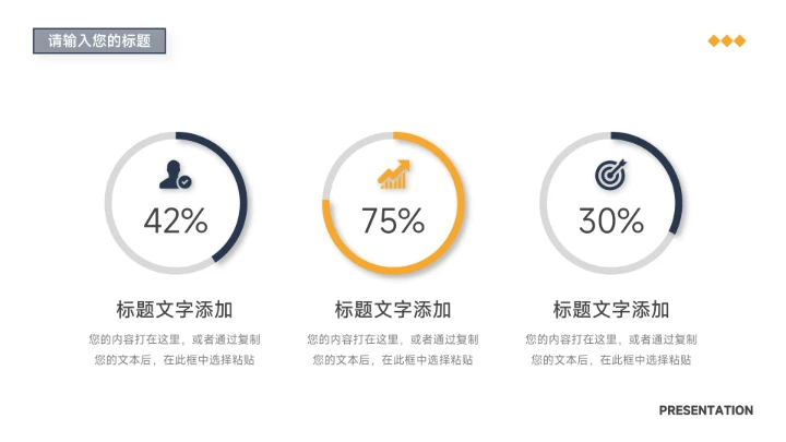 稳重商务黄蓝色系简约学习汇报PPT模板