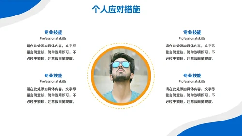 蓝色扁平简约大学生就业指南PPT模板