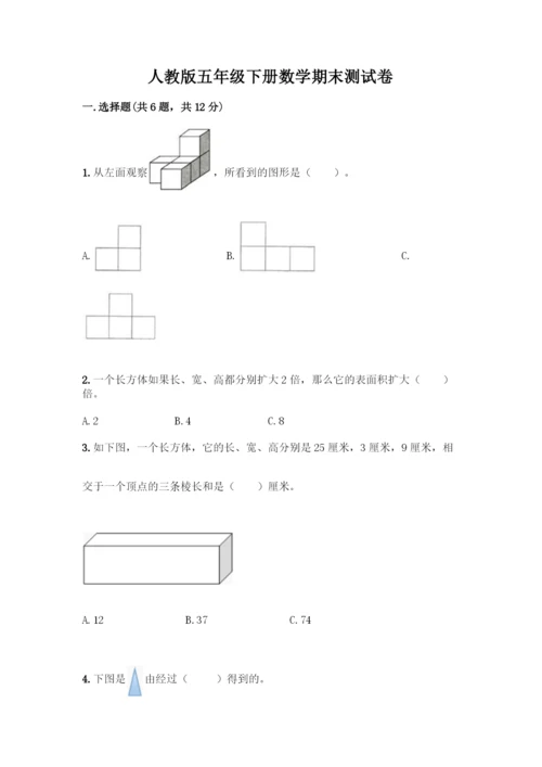 人教版五年级下册数学期末测试卷含答案【模拟题】.docx