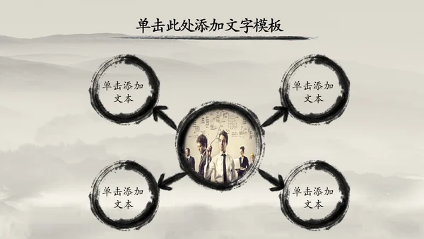 中国风水墨古筝ppt动态模板