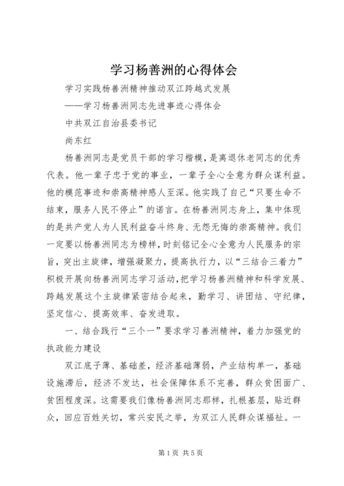 学习杨善洲的心得体会.docx