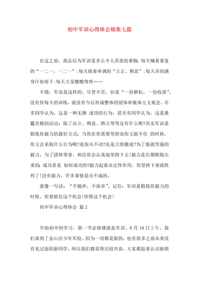 初中军训心得体会锦集七篇（二）.docx