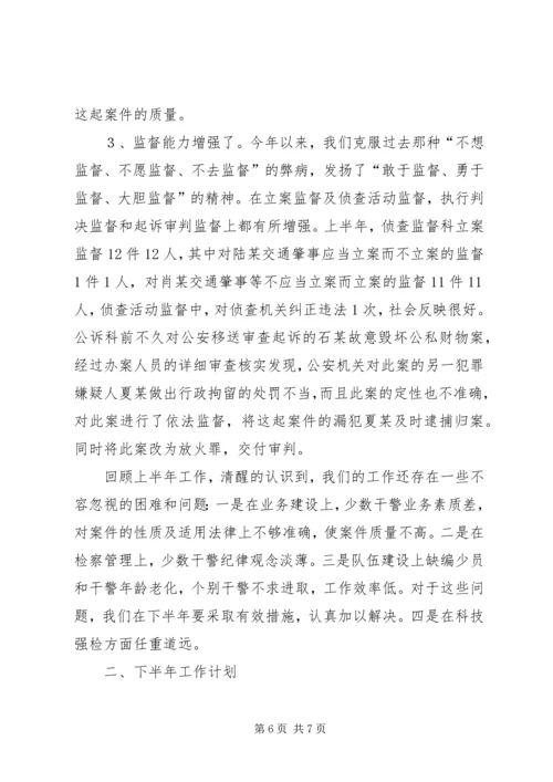 人民检察院上半年工作总结及下半年工作计划.docx