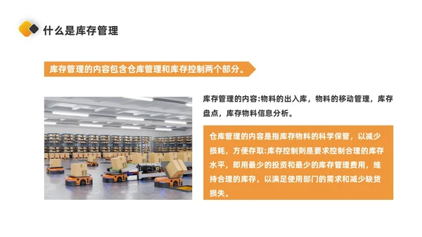 橙色简约商务风库存管理ppt库存管理abc分类法ppt
