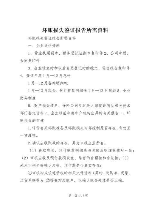 坏账损失鉴证报告所需资料.docx