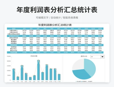 年度利润表分析汇总统计表