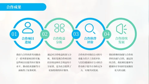 蓝绿色简约风关爱健康医疗服务你我健康医疗公司介绍年终总结PPT模板