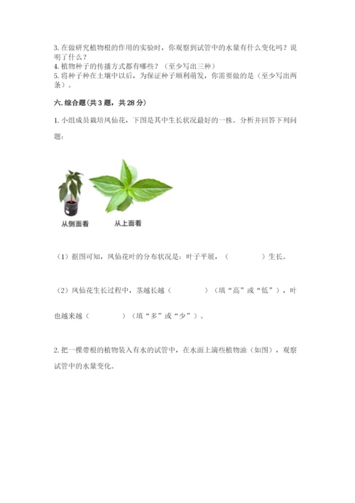 教科版科学四年级下册第一单元《植物的生长变化》测试卷（综合题）.docx