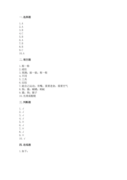 教科版一年级下册科学期末测试卷（轻巧夺冠）.docx