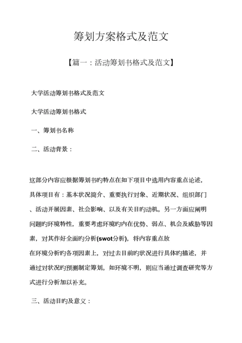专题策划专题方案格式及范文.docx