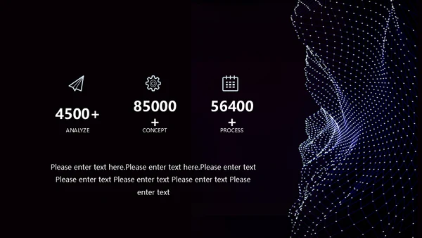 蓝黑科技波与粒子通用PPT模板