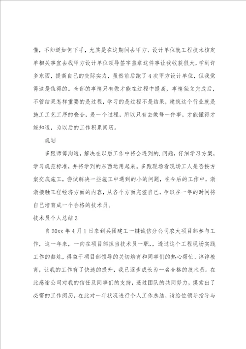 技术员个人总结