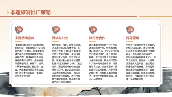 黄色国风非遗旅游路线策划PPT模板