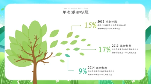 2023清新绿色植树节春天来了春季春暖花开ppt