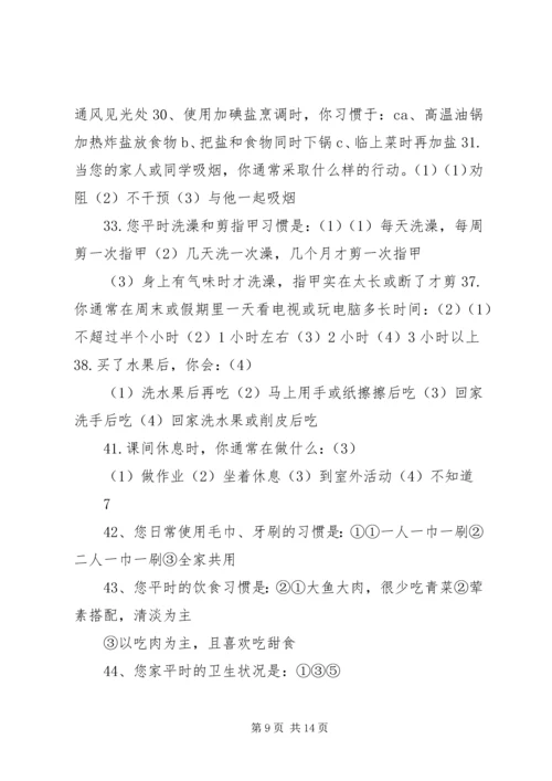 健康知识和行为考核问卷 (2).docx