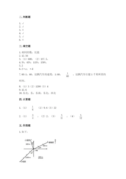 2022人教版六年级上册数学期末测试卷【原创题】.docx