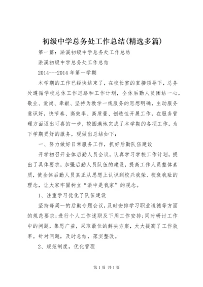 初级中学总务处工作总结(精选多篇).docx