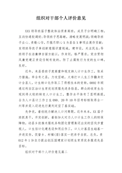 组织对干部个人评价意见.docx