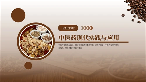 褐色中医药文化传承PPT模板