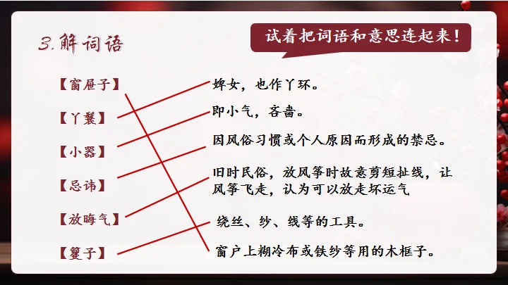 红楼春趣红梅花枝通用PPT模板