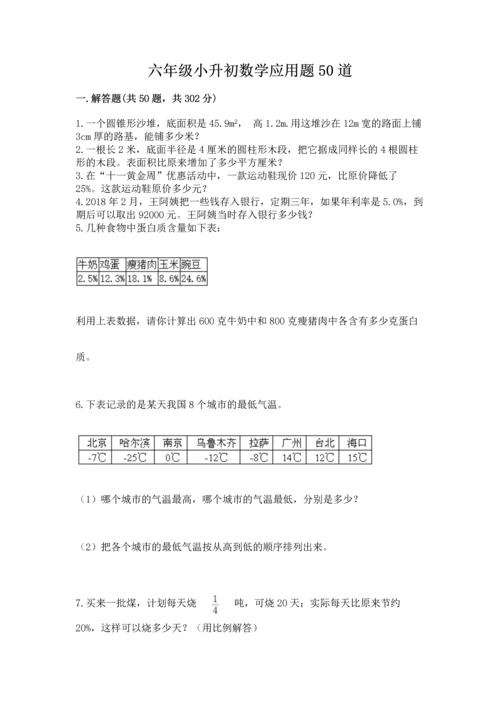 六年级小升初数学应用题50道及答案解析.docx