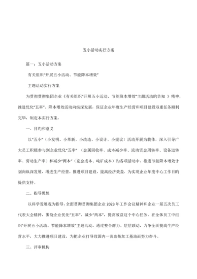 五小活动实施方案.docx
