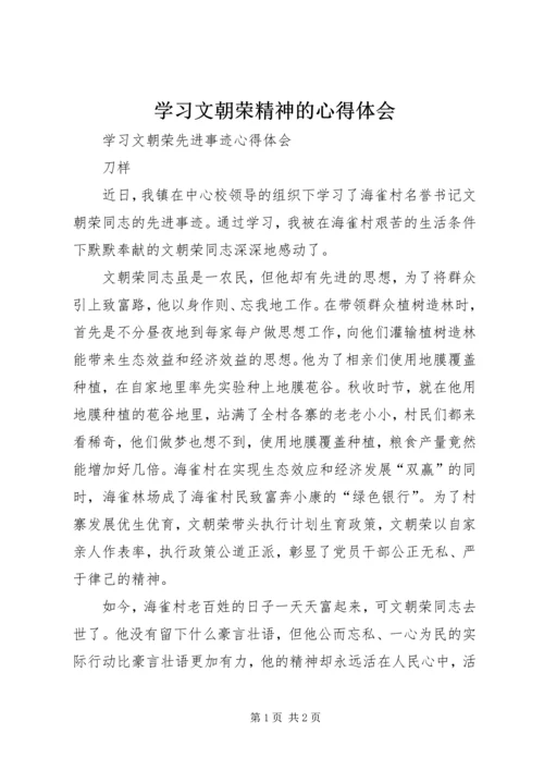 学习文朝荣精神的心得体会 (4).docx