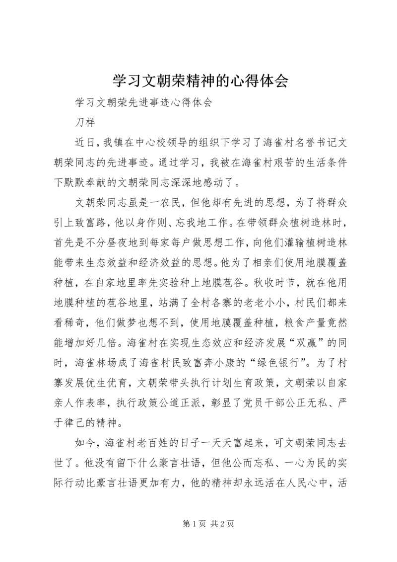 学习文朝荣精神的心得体会 (4).docx