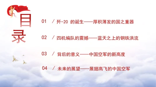中国航空钢铁雄鹰歼-20四机编队介绍主题党课PPT