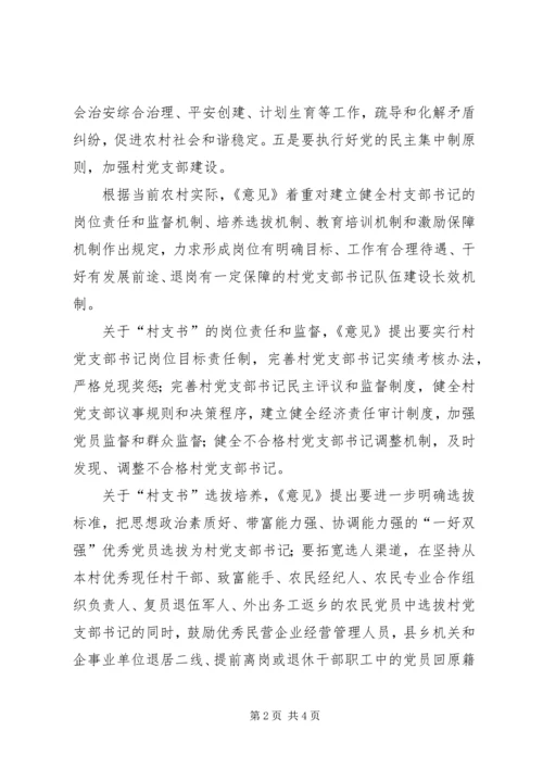 村党支部书记队伍建设的意见 (2).docx