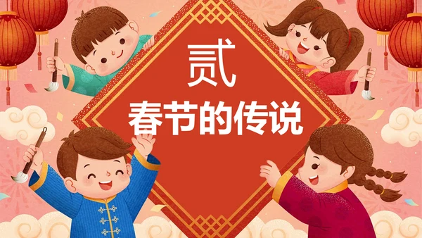 新年春节文化春节习俗介绍ppt模板