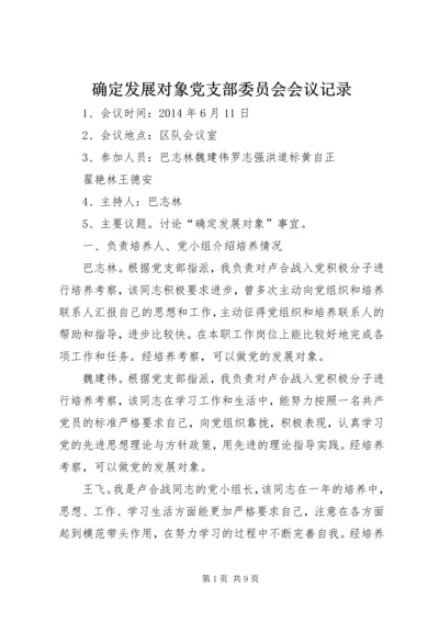 确定发展对象党支部委员会会议记录.docx