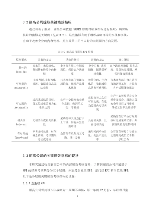 2020 黄巧珍 论文 KPI在丽高公司的应用研究 （最终稿）.docx