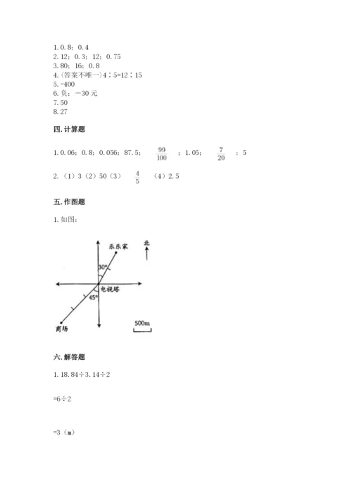 洛阳市西工区六年级下册数学期末测试卷完整参考答案.docx