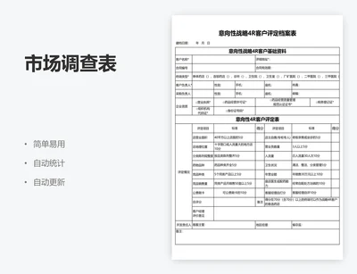 市场调查表