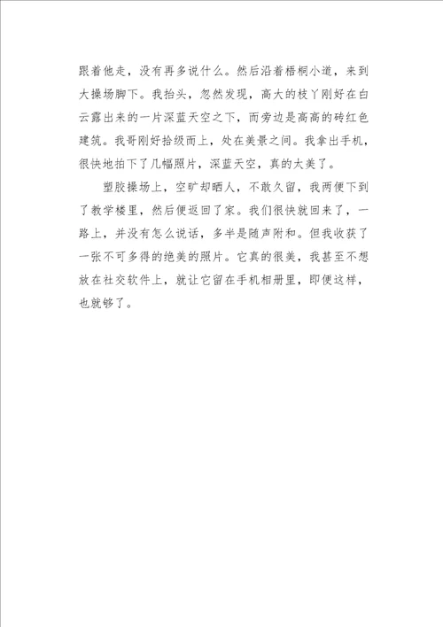 高一作文日记与哥哥散步650字