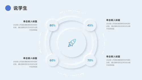 蓝色新拟态简约教学说课PPT模板