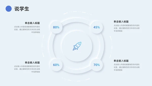 蓝色新拟态简约教学说课PPT模板