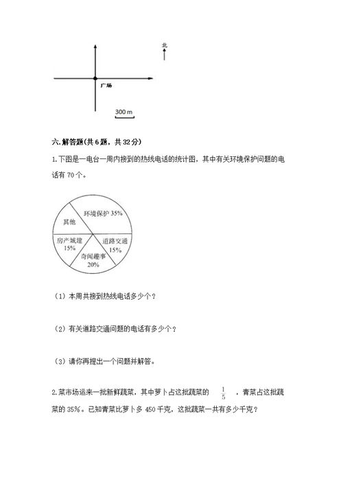 2022人教版六年级上册数学《期末测》附完整答案（夺冠系列）