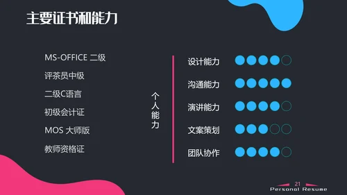 抽象泡泡应聘求职简历PPT模板