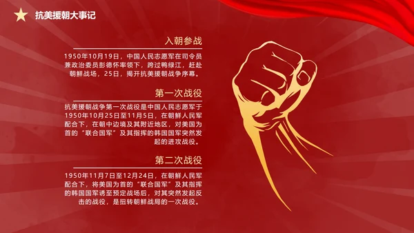 抗美援朝胜利纪念日ppt模板