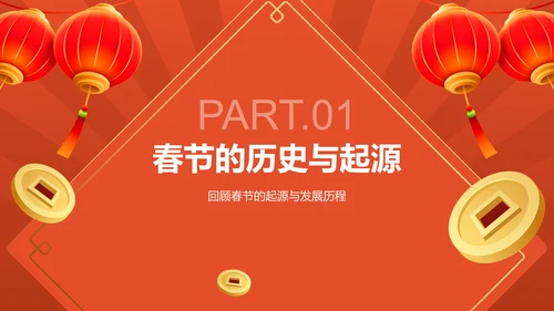 红色喜庆风春节与中国农历新年的象征意义PPT模板