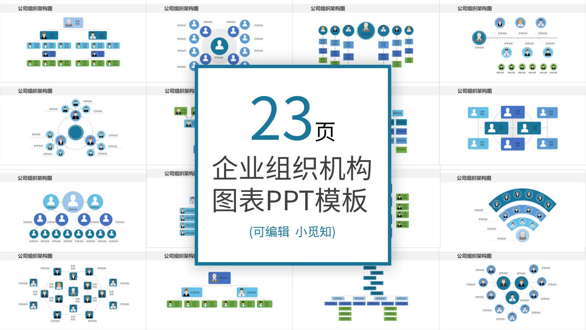 企业组织架构图PPT模板宣传PPT动态PPT组织架构图表