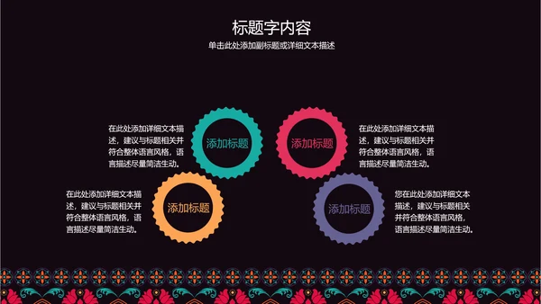 古典传统民族风格民族花纹图案PPT模板
