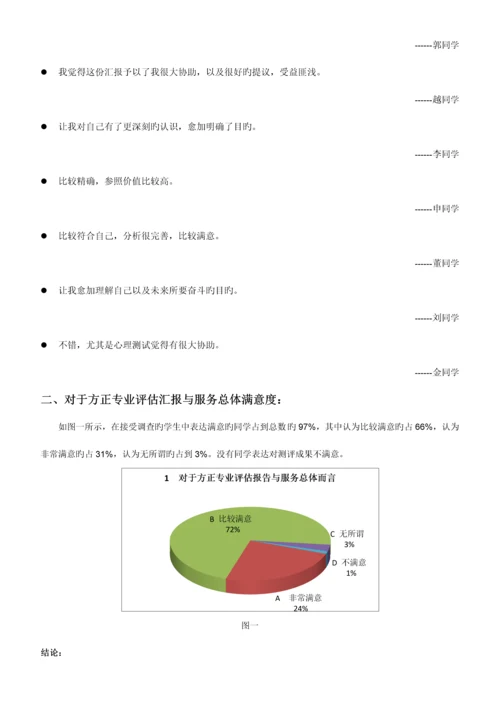 北京牛栏山一中高一年级方正测评满意度调查报告范文.docx
