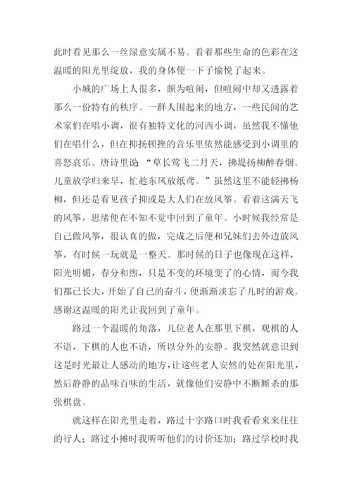 在阳光下行走作文.docx
