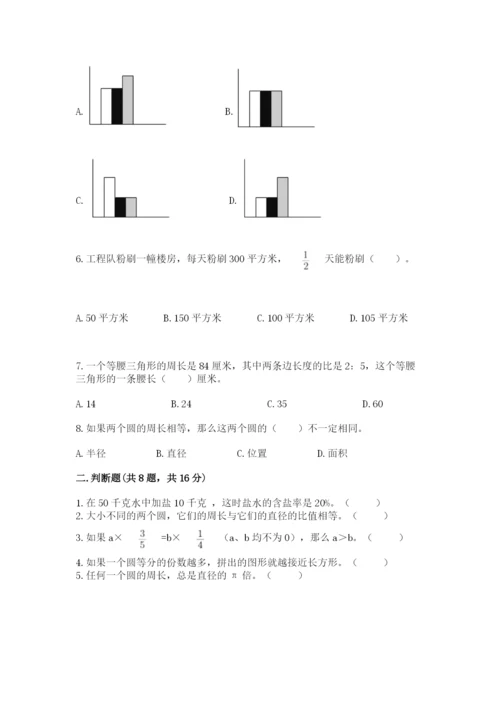 小学六年级上册数学期末测试卷含完整答案【典优】.docx